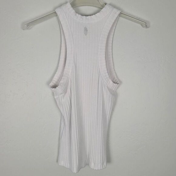 FP Movement Free People Size XS Blissed Out Racerback Tank Top Ribbed White - Picture 3 of 12
